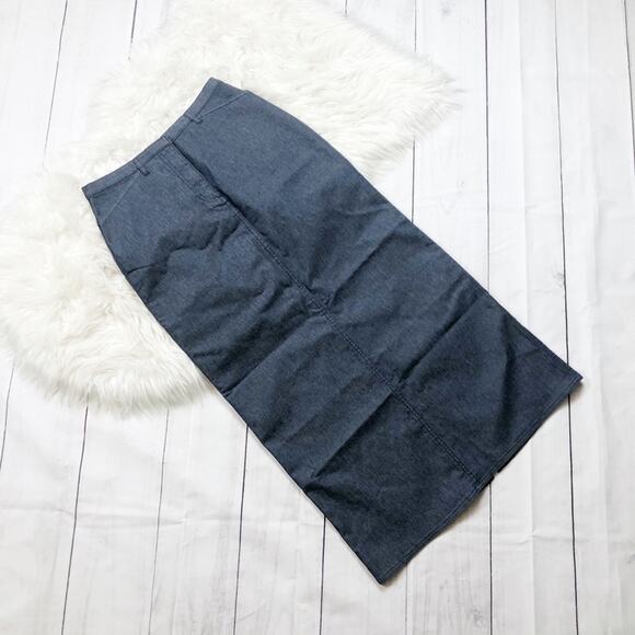 Isabella Bird Women's Blue Modest Denim Jean Back Split Skirt Size 8 28 - Picture 1 of 3